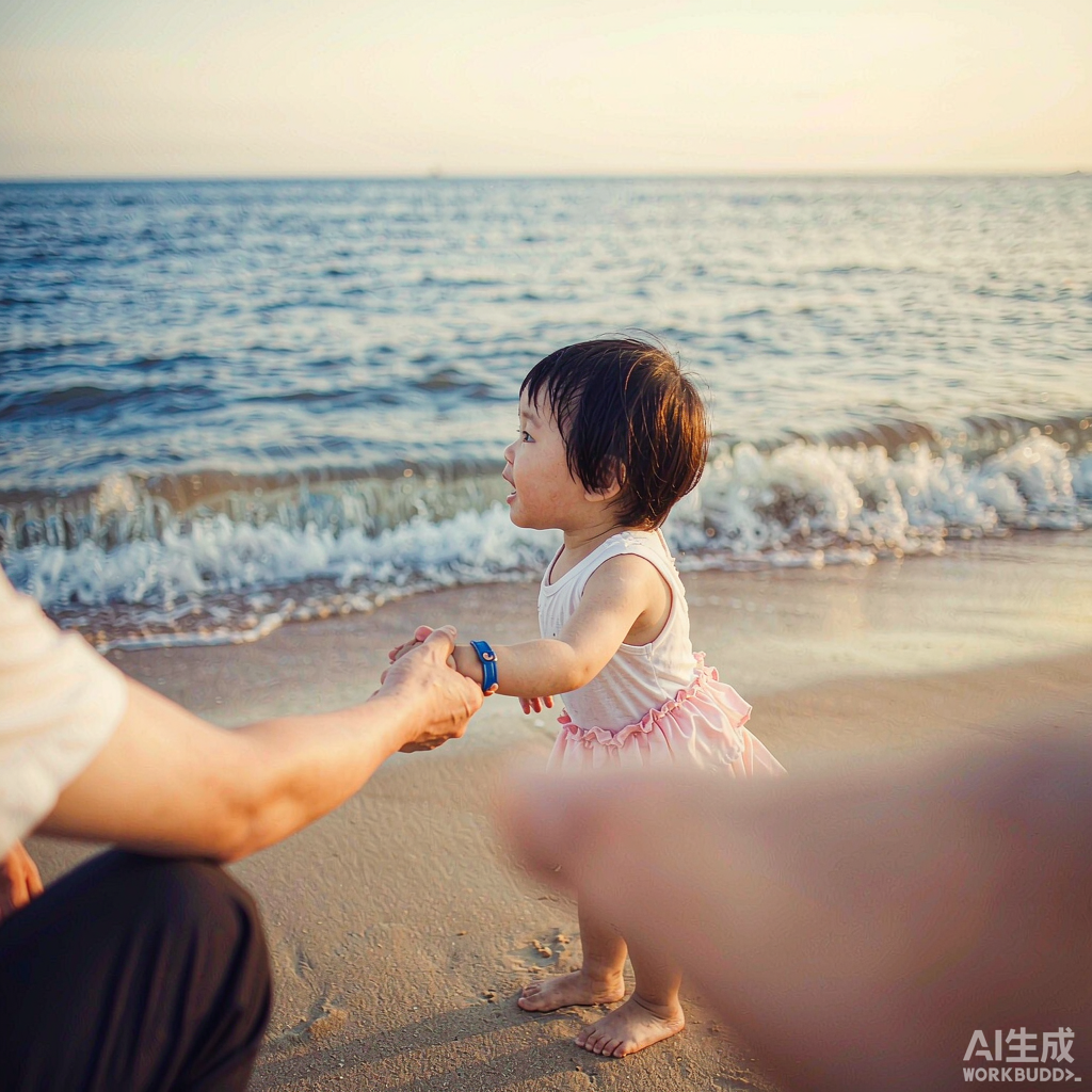宝宝第一次海边旅行